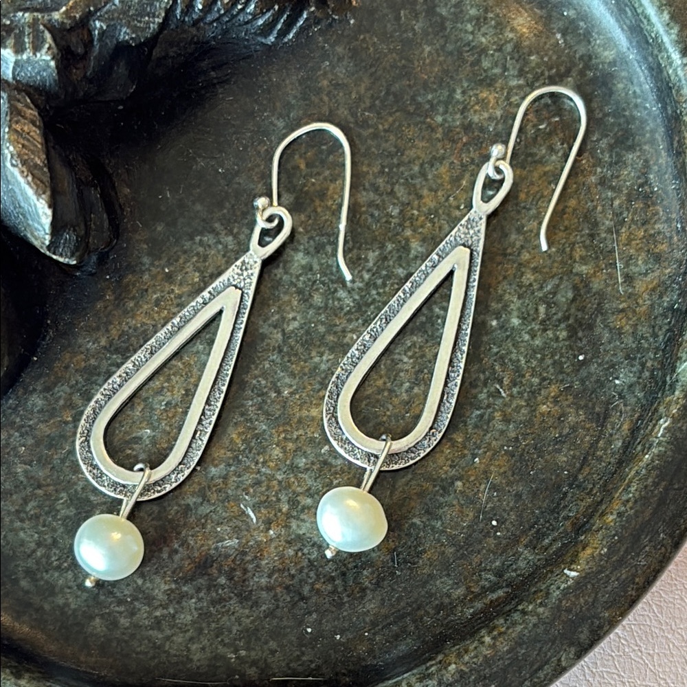 SILPADA Classic “Perfect Pearl” Teardrop Earrings